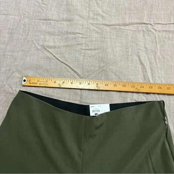 NWT Nine West Side zip high rise flat front pants olive green Plus Size 16 - Picture 5 of 8